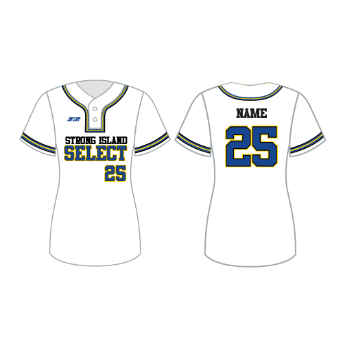 Strong Island Select Womens 2 Button Jersey - White